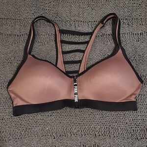 PINK Victoria's Secret Dusty Rose Strappy Sports Bra